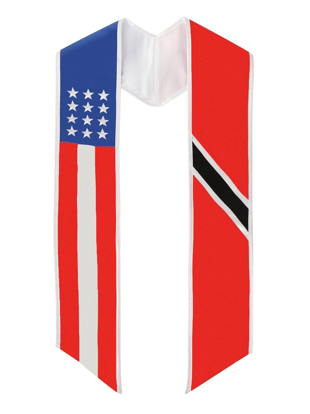 2402 Unisex National Flag Graduation Stole Embroidery Sash for Study Aboard